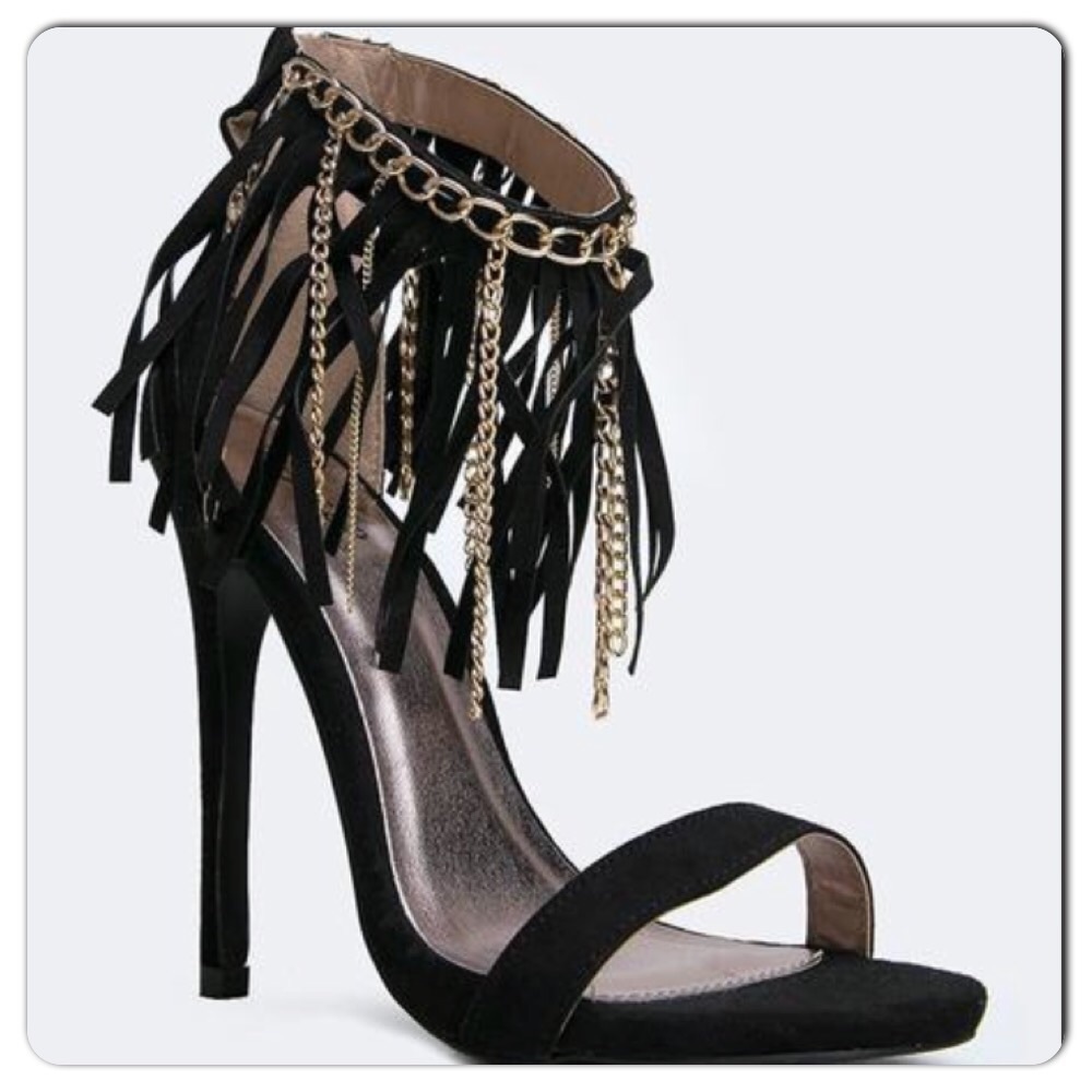 NWT black sandal heel